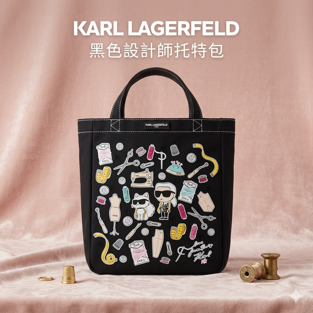 【預購】Karl Lagerfeld H050505 黑色設計師托特包