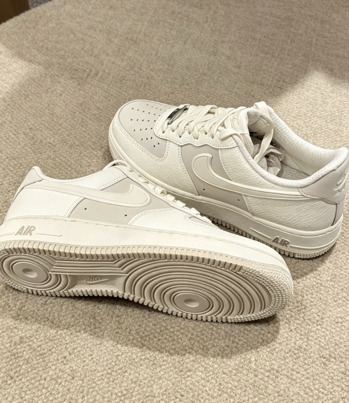 男鞋 NIKE AIR FORCE 1 '07 LV8 'Sail Light Bone' 米杏 拼接 荔枝皮 立體勾 經典 休閒鞋【IR1475-133】AF1