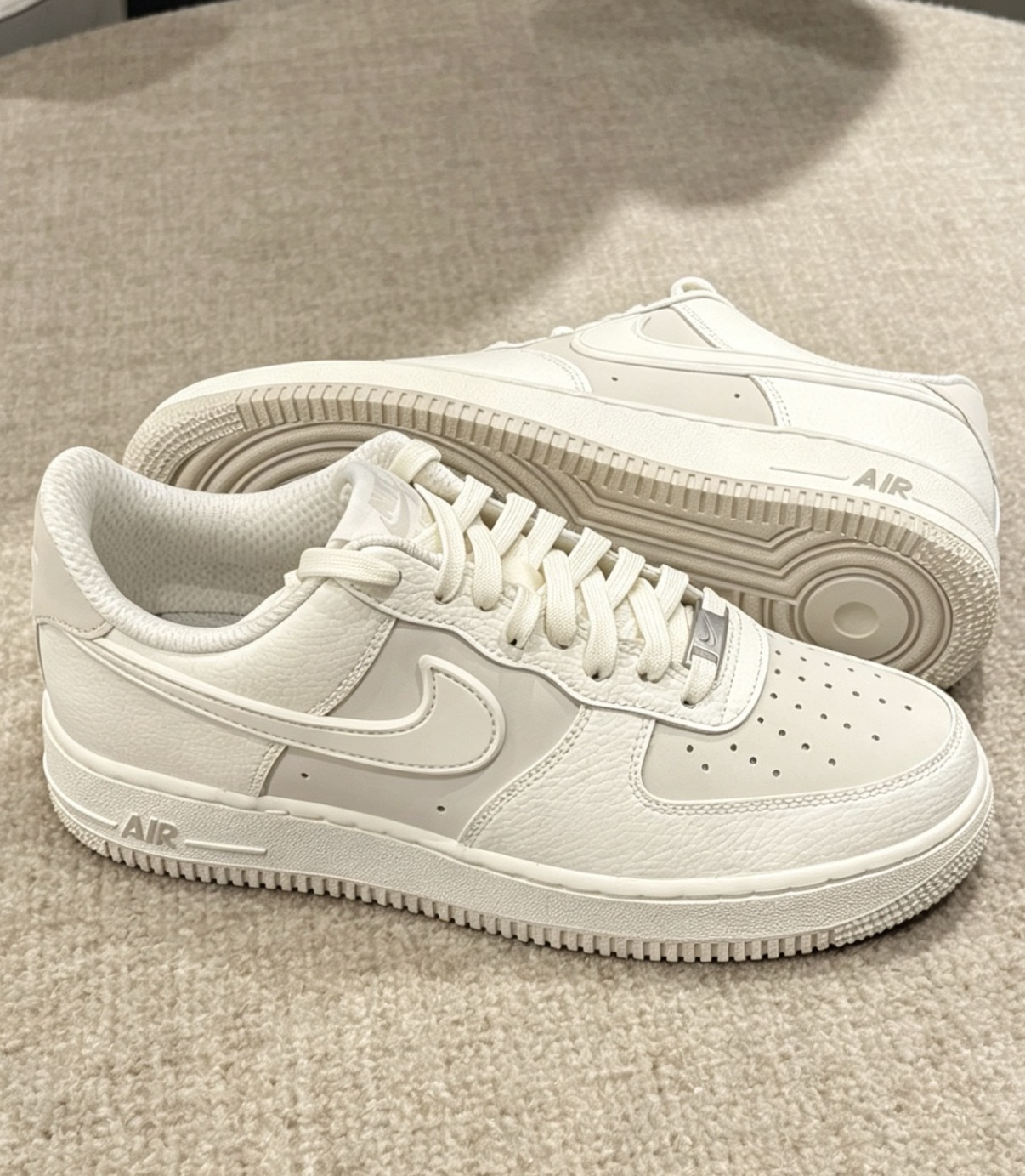 男鞋 NIKE AIR FORCE 1 '07 LV8 'Sail Light Bone' 米杏 拼接 荔枝皮 立體勾 經典 休閒鞋【IR1475-133】AF1