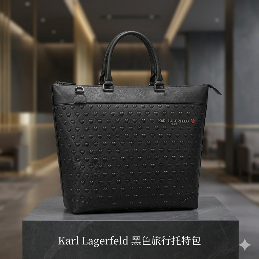 【預購】Karl Lagerfeld H050508 黑色旅行托特包