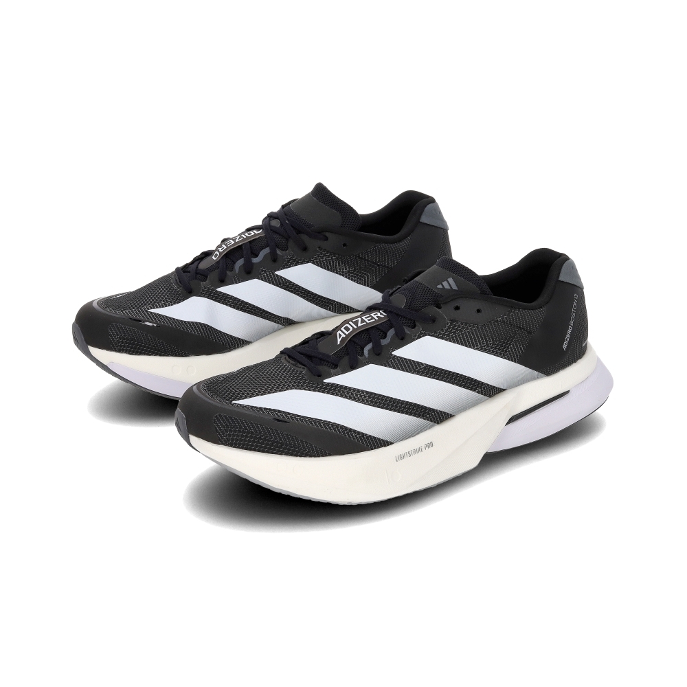Adidas Adizero Boston 13 男鞋 黑白色 透氣 緩震 抓地 競速 運動鞋 慢跑鞋 JS4938