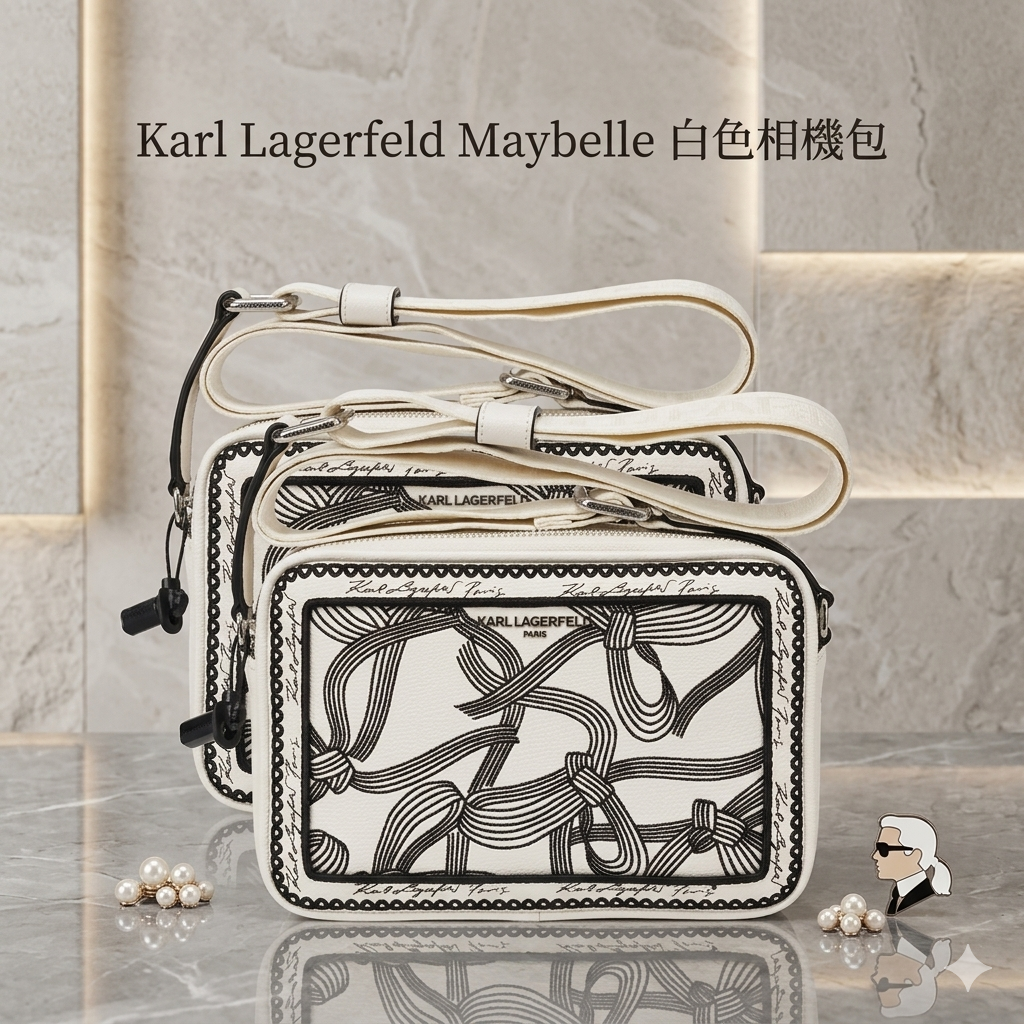 【預購】Karl Lagerfeld H050516 Maybelle白色相機包