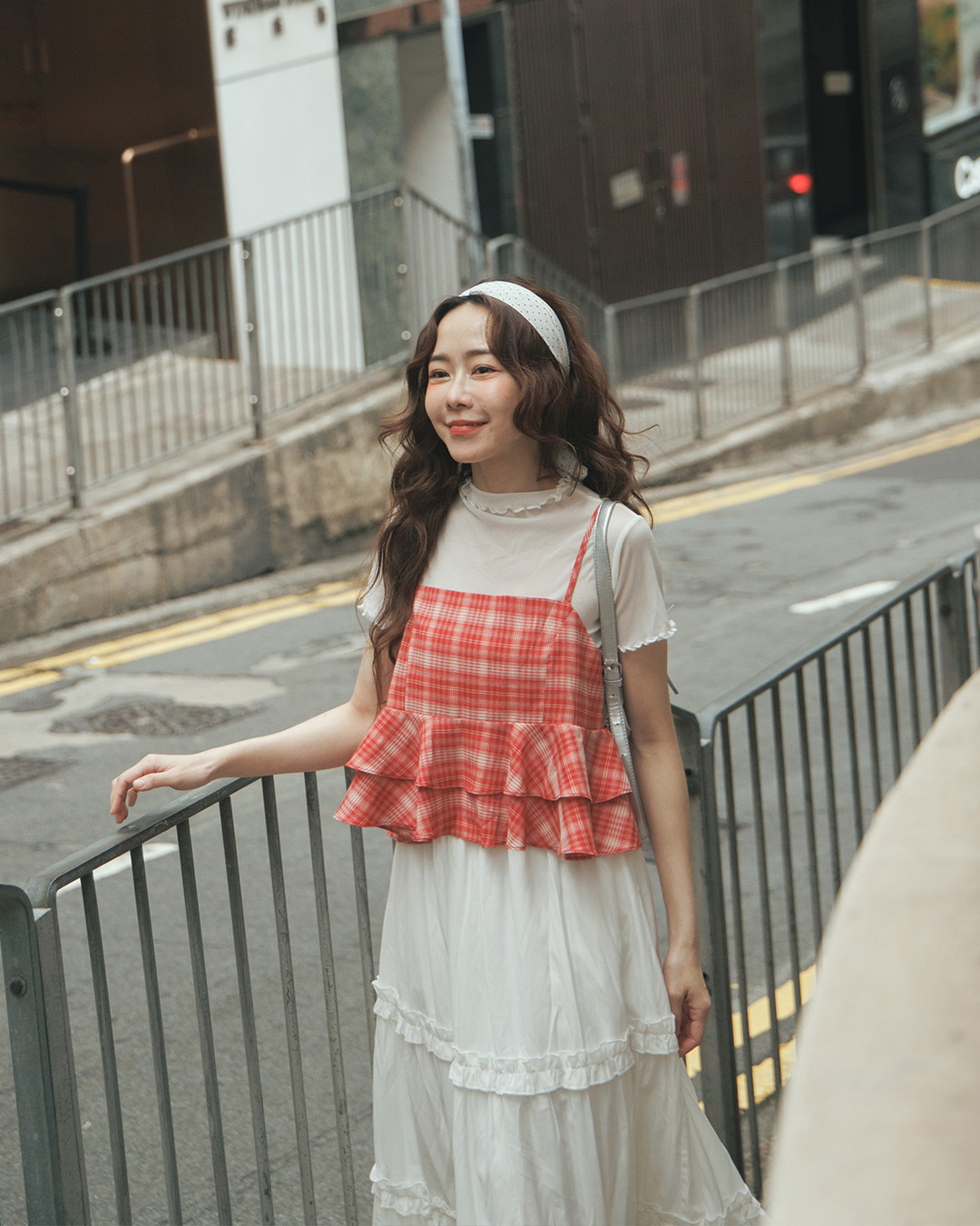 Plaid cake-patterned blouse vest, available in two colors.【01099649】in stock+pre-order