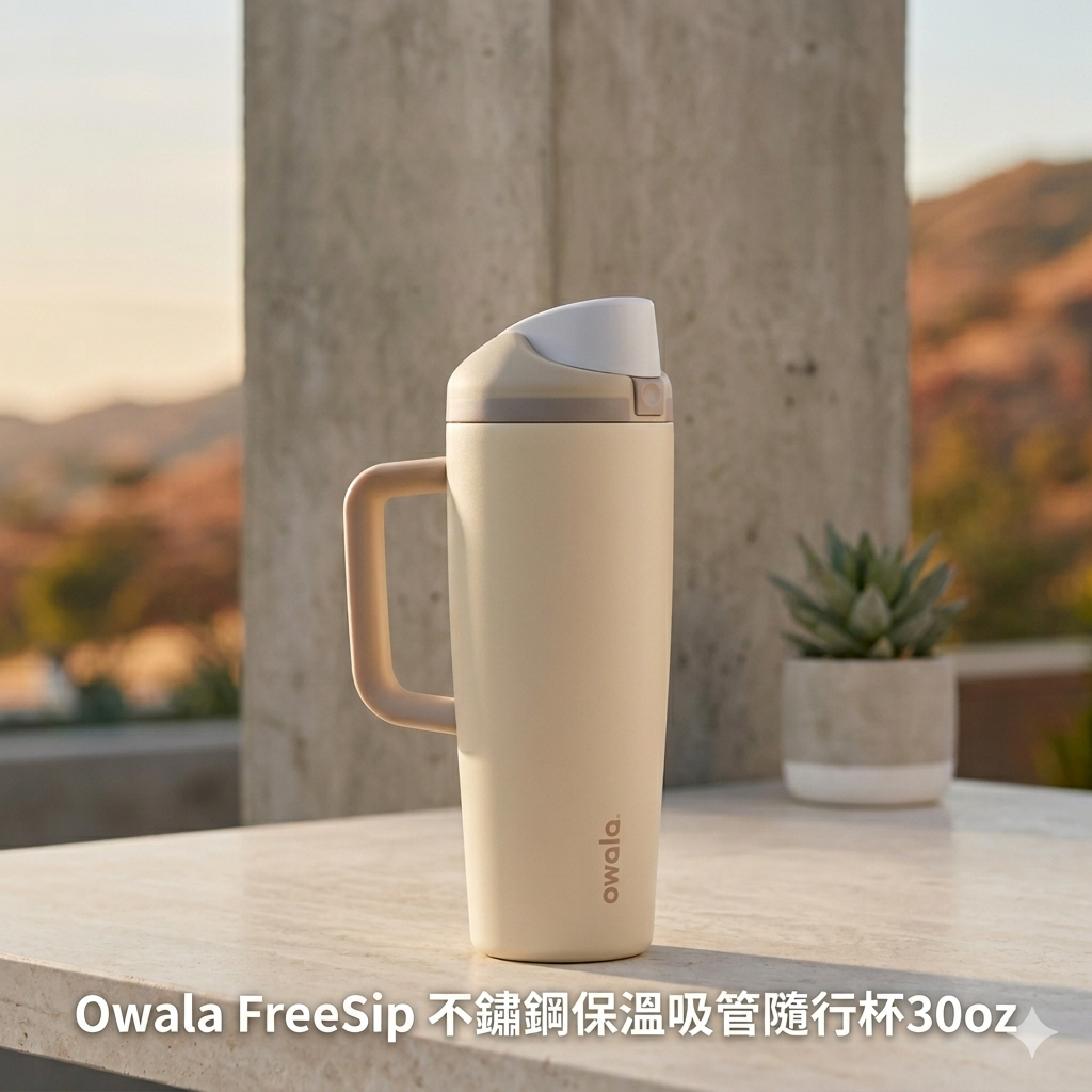 【預購】Owala FreeSip H050530 不鏽鋼保溫吸管隨行杯30oz (保溫杯/側邊握把)