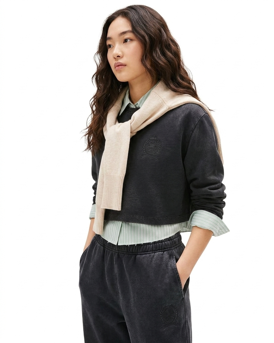 【預購】Tommy Jeans H050531 女裝長袖字母圖案 T 恤 (胸口徽章 Logo)