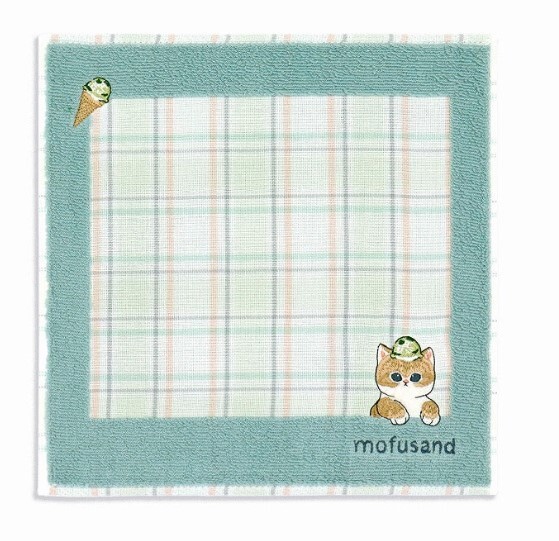 Mofusand 刺繡 手帕 Towel 雪糕系列 綠