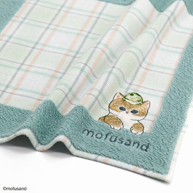 Mofusand 刺繡 手帕 Towel 雪糕系列 綠