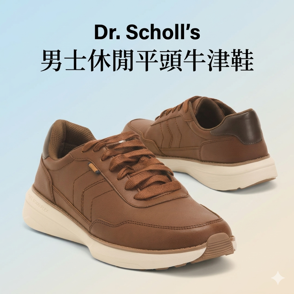 【預購】Dr. Scholl's H050538 男士休閒平頭牛津鞋