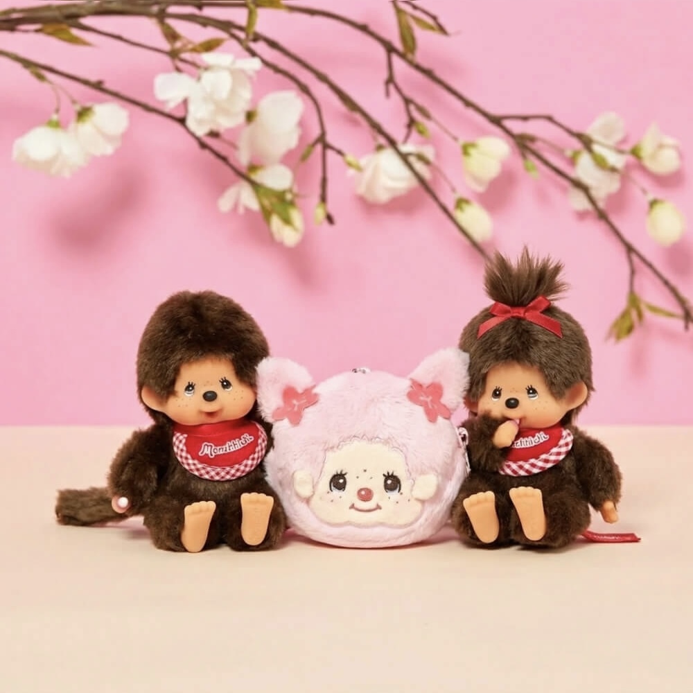 🇰🇷 MONCHHICHI 夢奇奇 蒙奇奇 櫻花 女孩 臉部收納包 吊飾 鑰匙圈 / 預購
