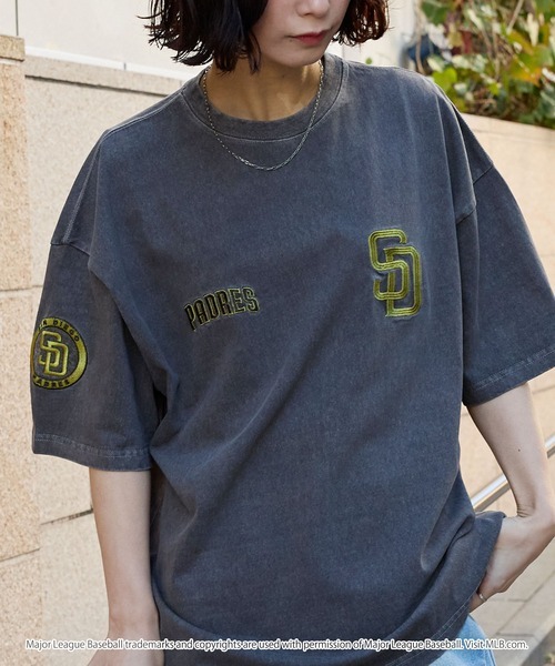 日本🇯🇵連線 MONO-MART x MLB 復古刺繡水洗作舊風隊徽短袖T恤 寬鬆 落肩 oversized 短袖 T恤 6款(任買兩件711免運)/預購