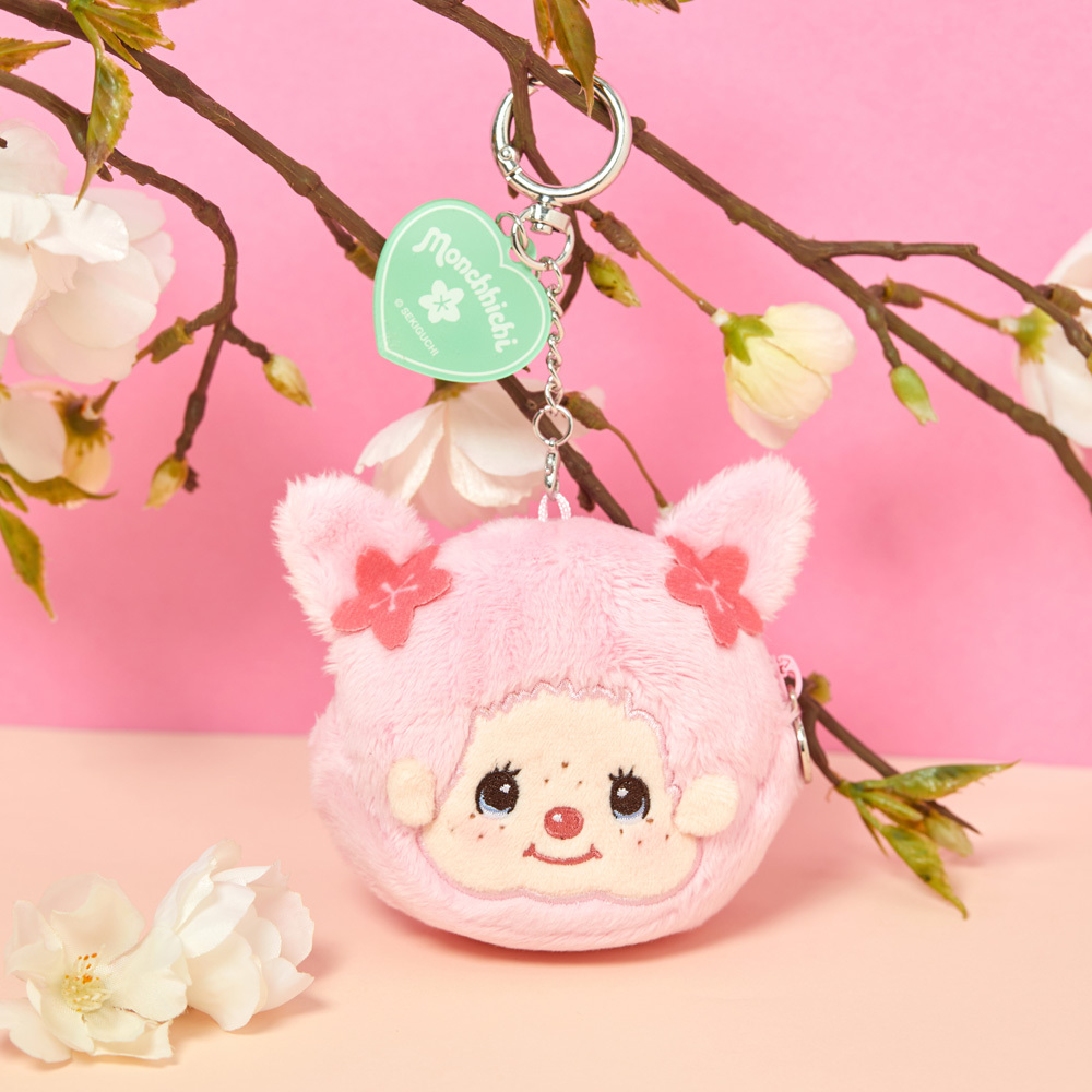 🇰🇷 MONCHHICHI 夢奇奇 蒙奇奇 櫻花 女孩 臉部收納包 吊飾 鑰匙圈 / 預購