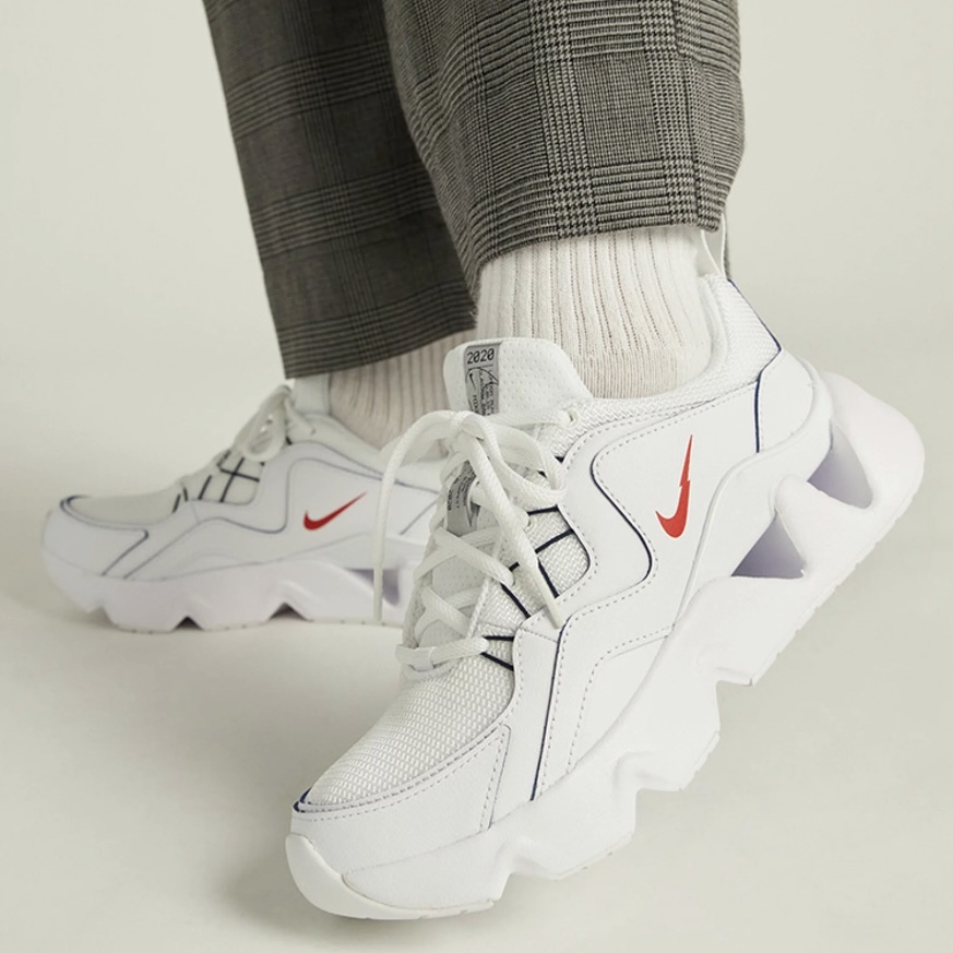 NIKE RYZ 365 白底紅勾 藍線 厚底增高 孫芸芸 女款 休閒鞋 CW7596-100