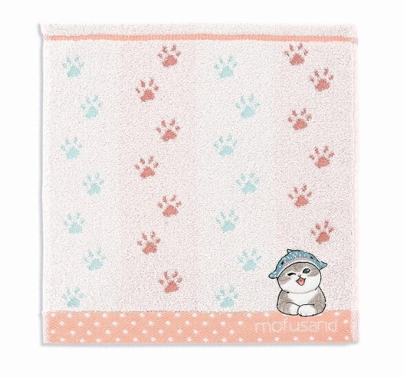 Mofusand 刺繡 手帕 Towel 腳印系列 紅