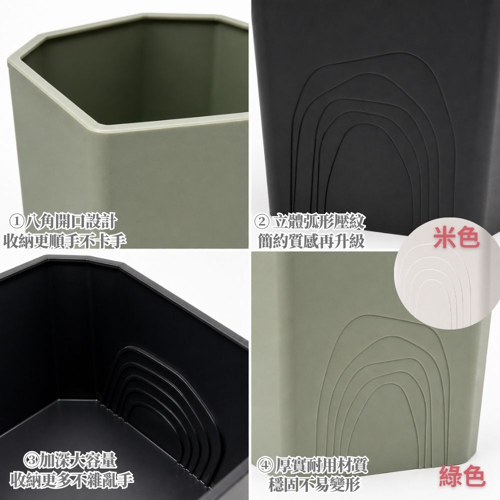 年輪加厚垃圾桶｜家用垃圾桶 客廳垃圾桶 辦公室垃圾桶 浴室垃圾桶 無蓋垃圾桶 大容量垃圾桶 簡約垃圾桶【輕鬆購五金百貨】