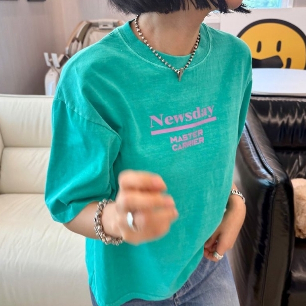 ᴴᴼᵀ ▸▸店長推薦◃◃ 春夏新款/英文字水洗合身棉質上衣 MANIFEST正韓🇰🇷