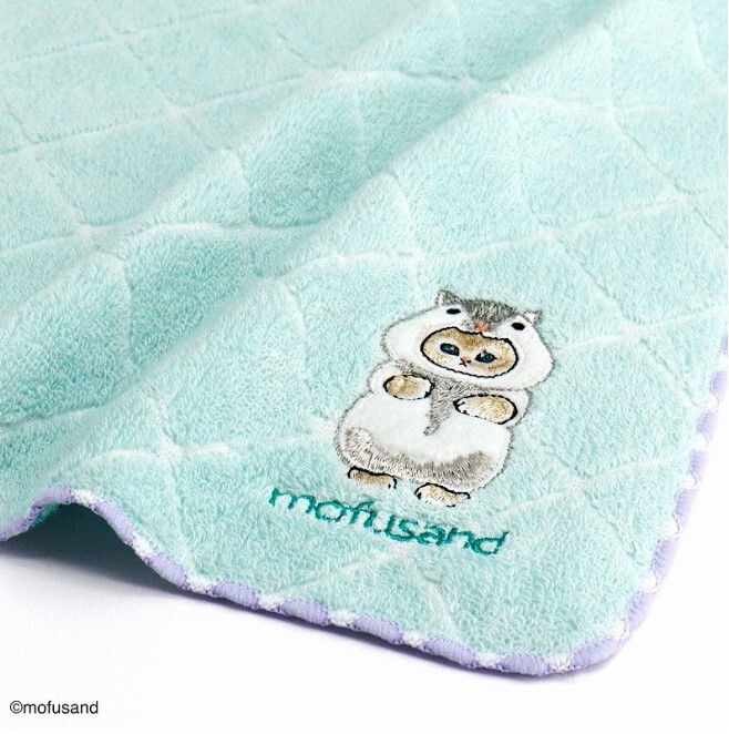 Mofusand 刺繡 手帕 Towel (閃亮十字系列 綠色)