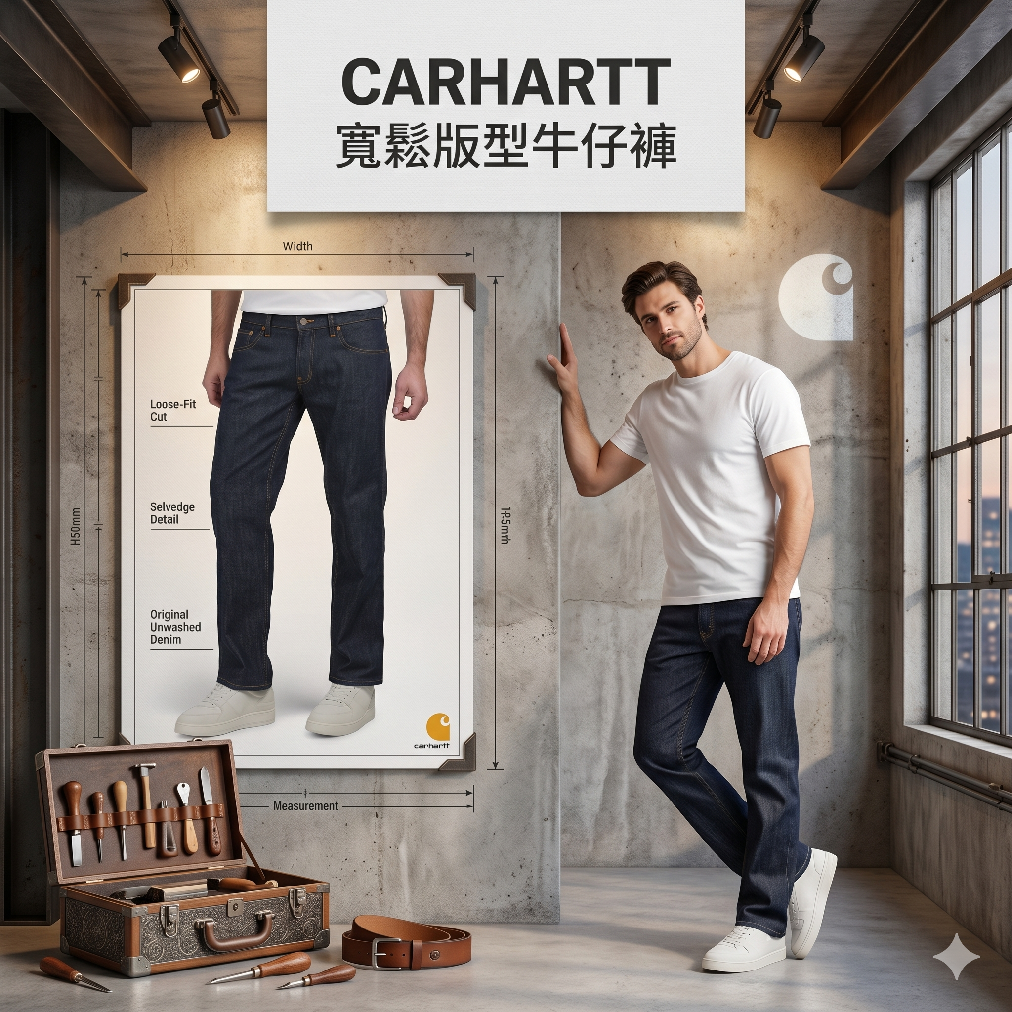 【預購】CARHARTT H050551 寬鬆版型牛仔褲