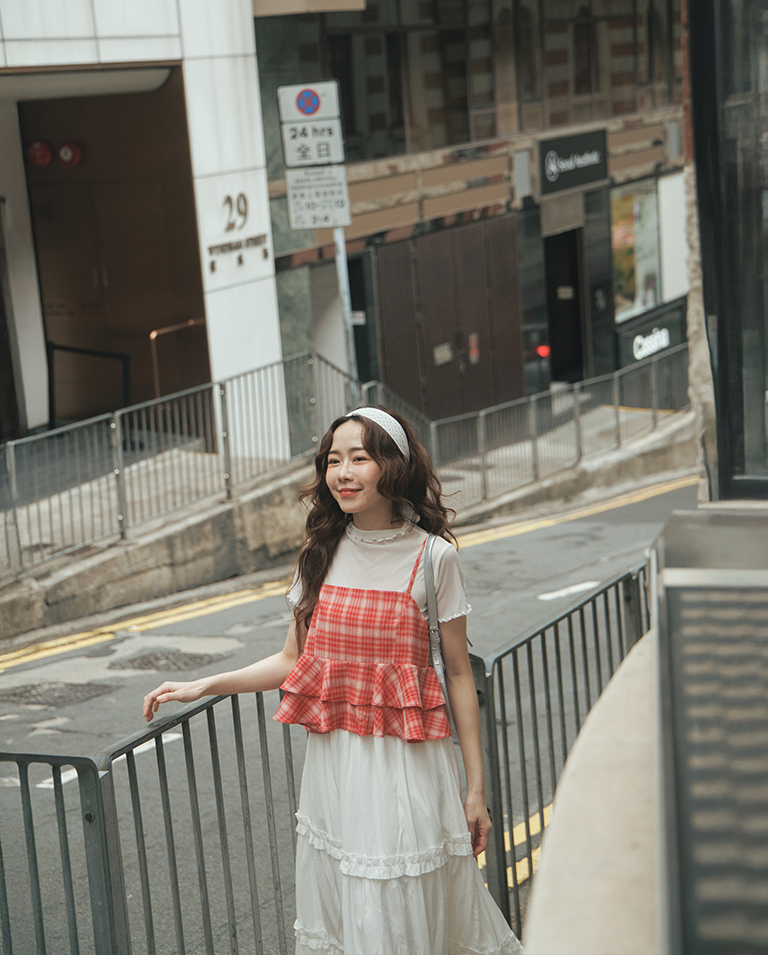 Plaid cake-patterned blouse vest, available in two colors.【01099649】in stock+pre-order