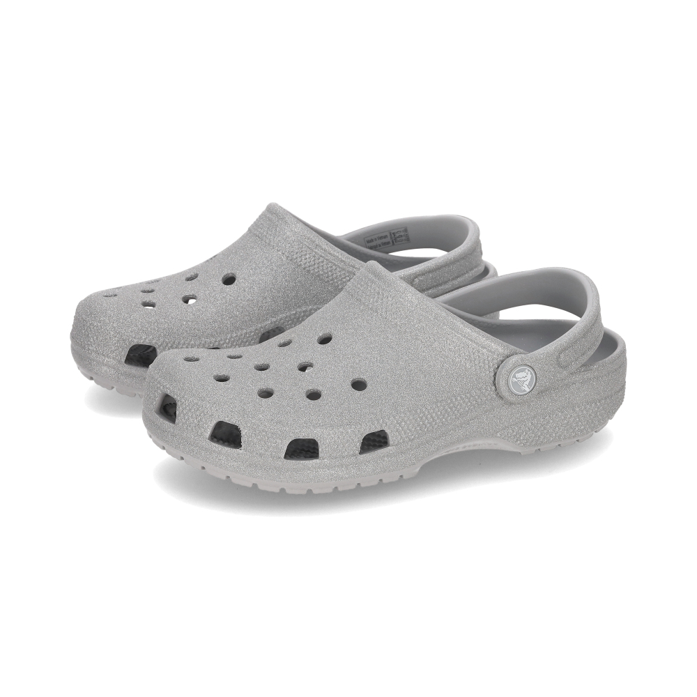 Crocs Classic Glitter Clog 男鞋 女鞋 銀色 亮片 洞洞鞋 布希鞋 涼拖鞋 2059420IC