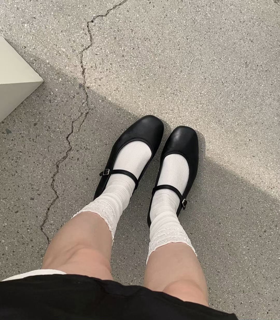 法式蕾絲堆堆中筒襪