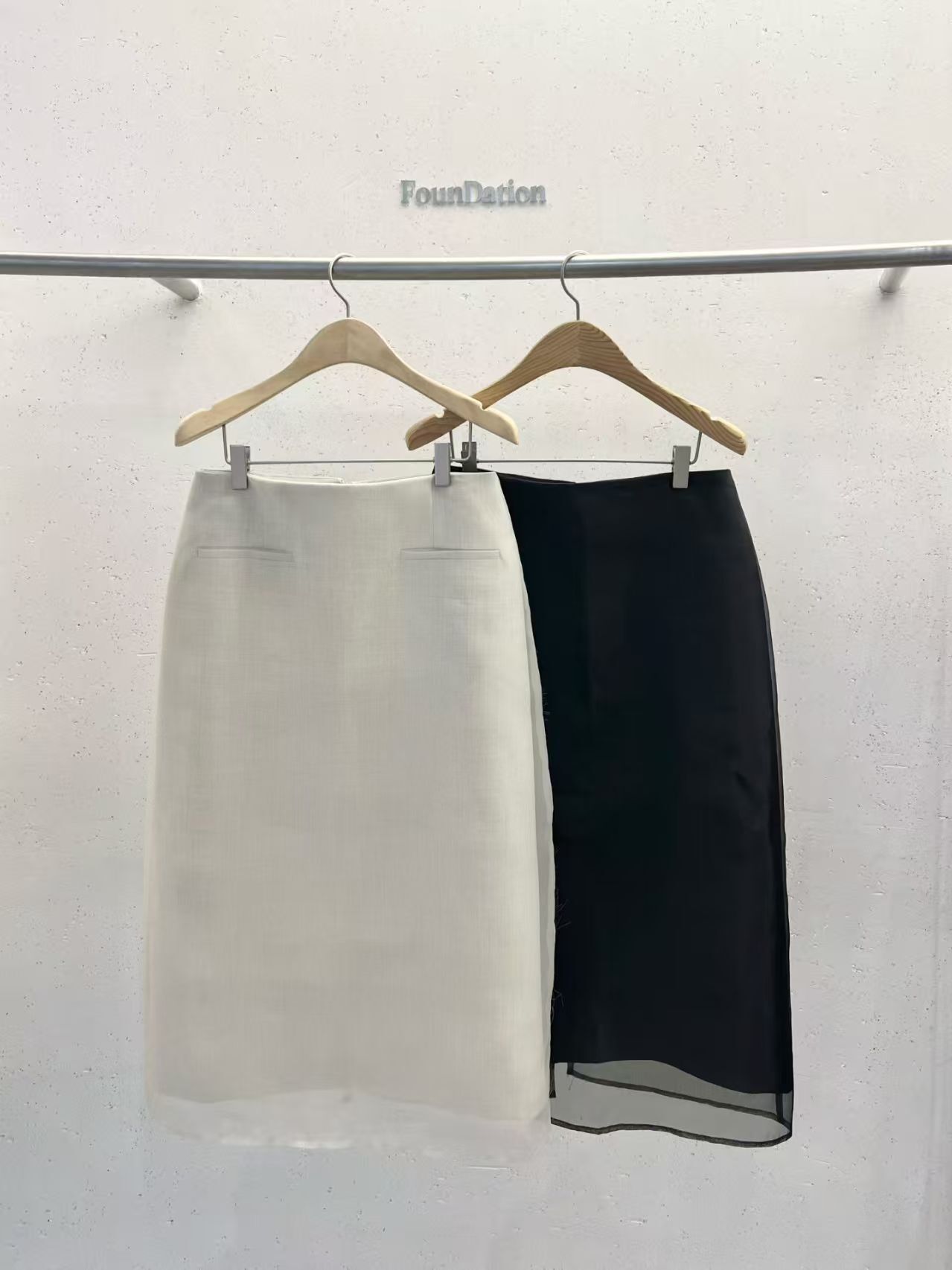FD6227 假口袋後開衩包臀長裙