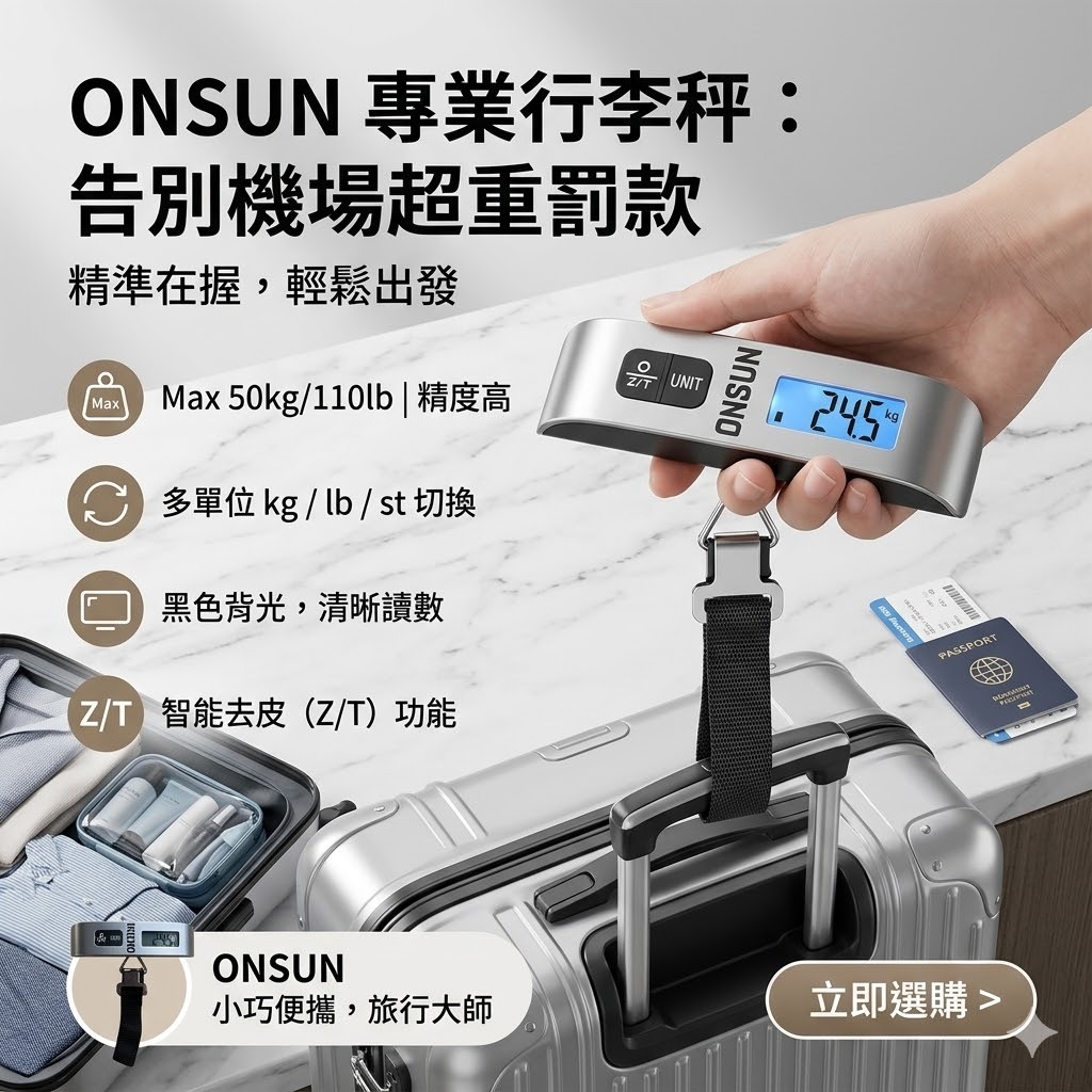 【直播】ON050411 電子重量顯示行李磅
