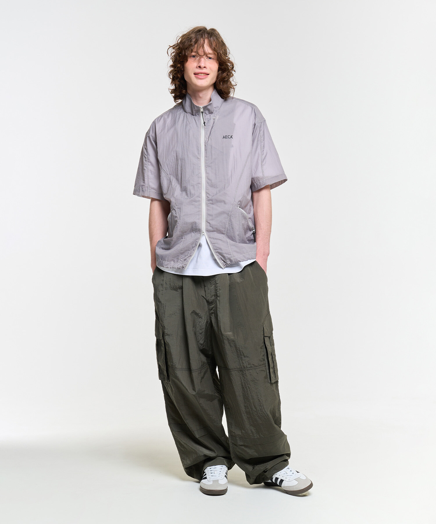 AECA RIPSTOP CARGO NYLON PANTS KHAKI AW2602PT02KH