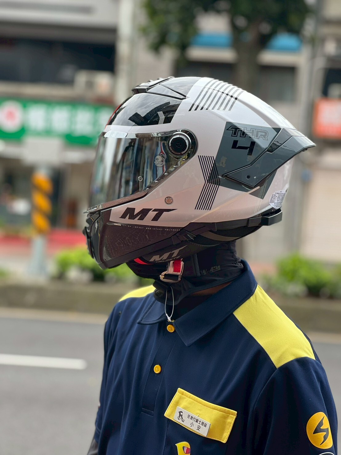 MT Helmet THUNDER 4 SV 彩繪 白黑藍熱愛 全罩 亞版