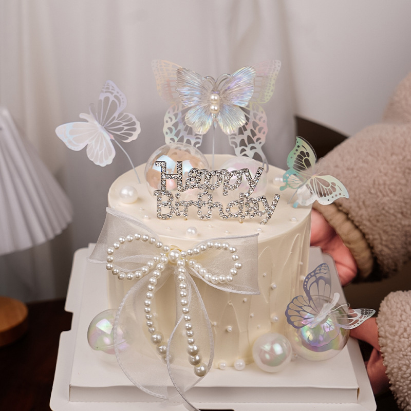 【台灣現貨速發】生日插牌 合金插牌 水鑽插牌｜生日快樂 happy birthday 插牌 蛋糕插牌