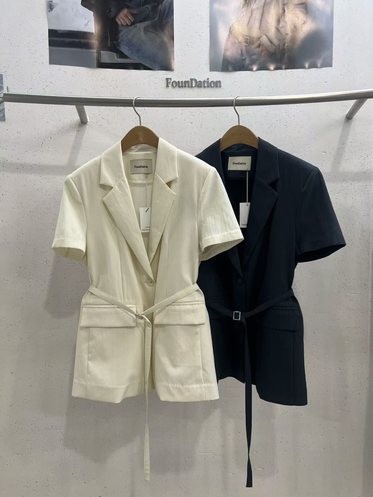 FD6242 方扣腰帶開領西裝外套