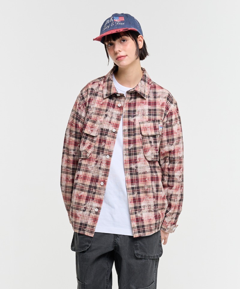 AECA FATIGUE CHECK SHIRTS RED AW2602SI02RD