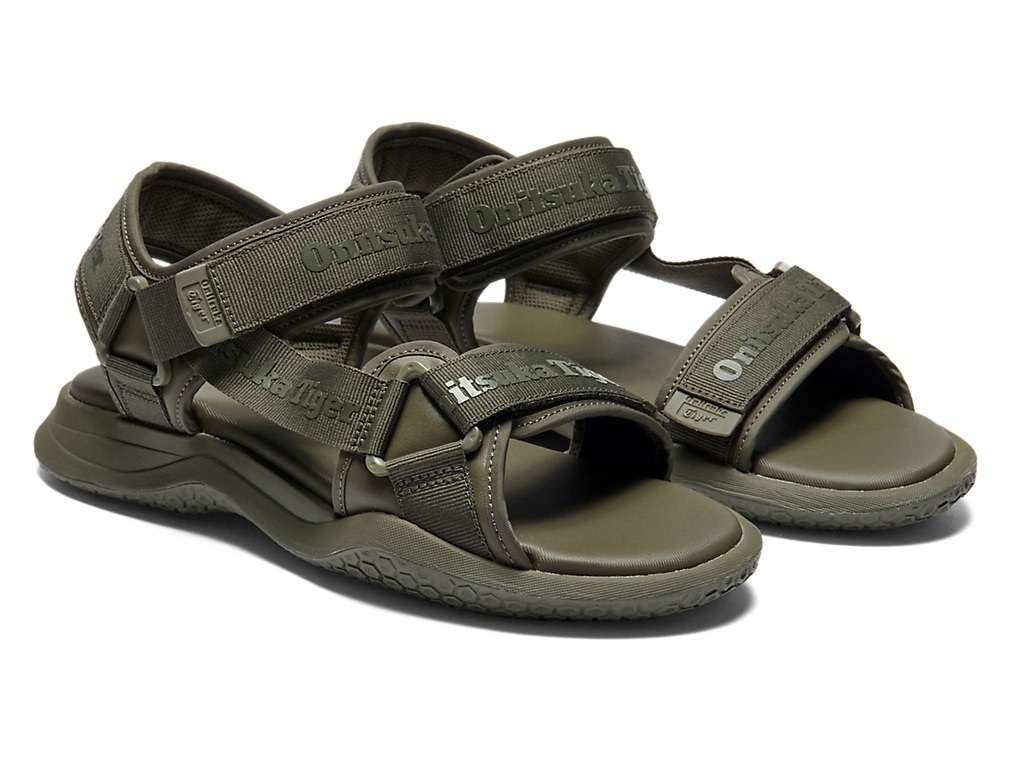 【日本限時連線代購】Onitsuka Tiger OHBORI STRAP 鬼冢虎 魔鬼氈 沙灘涼鞋 軍綠 1183B305-300