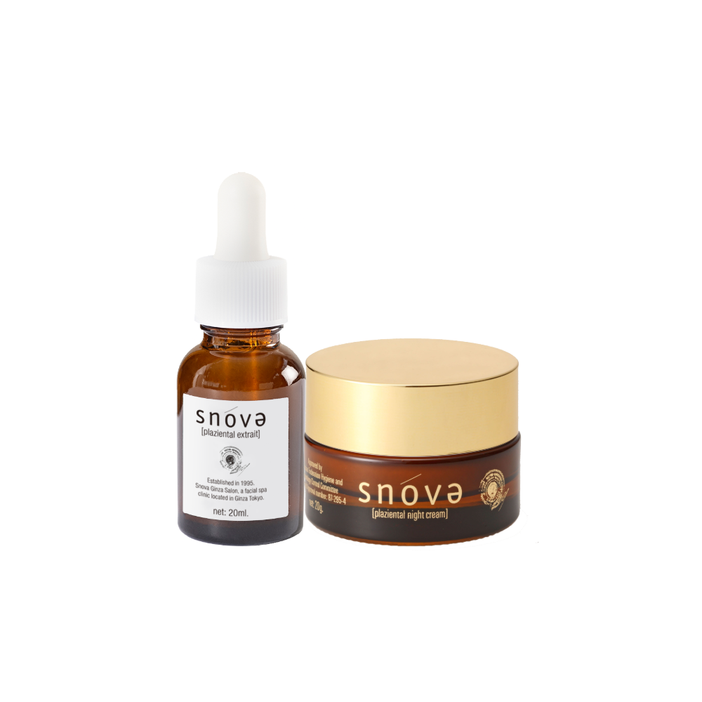 最新版- 第3代胎盤素逆齡亮白精華液20ml+ 胎盤夜間加強保濕乳霜 20g套裝