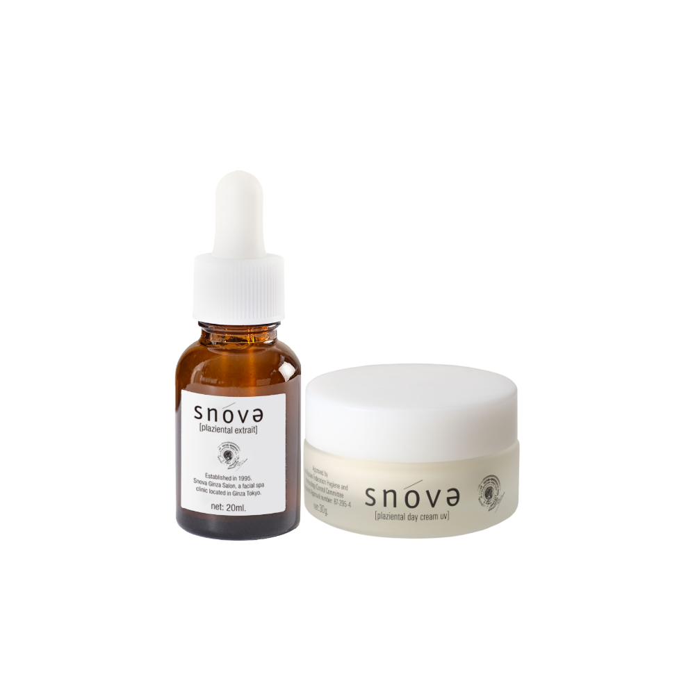 最新版- 第3代胎盤素逆齡亮白精華液20ml+ 胎盤日間防曬護膚乳霜30g套裝