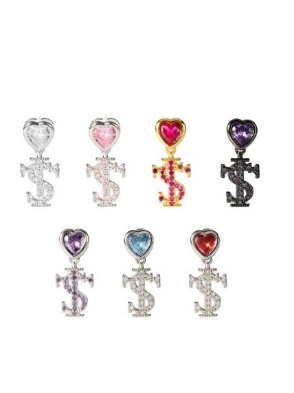 STK SmallTownKid full diamond LOGO earrings