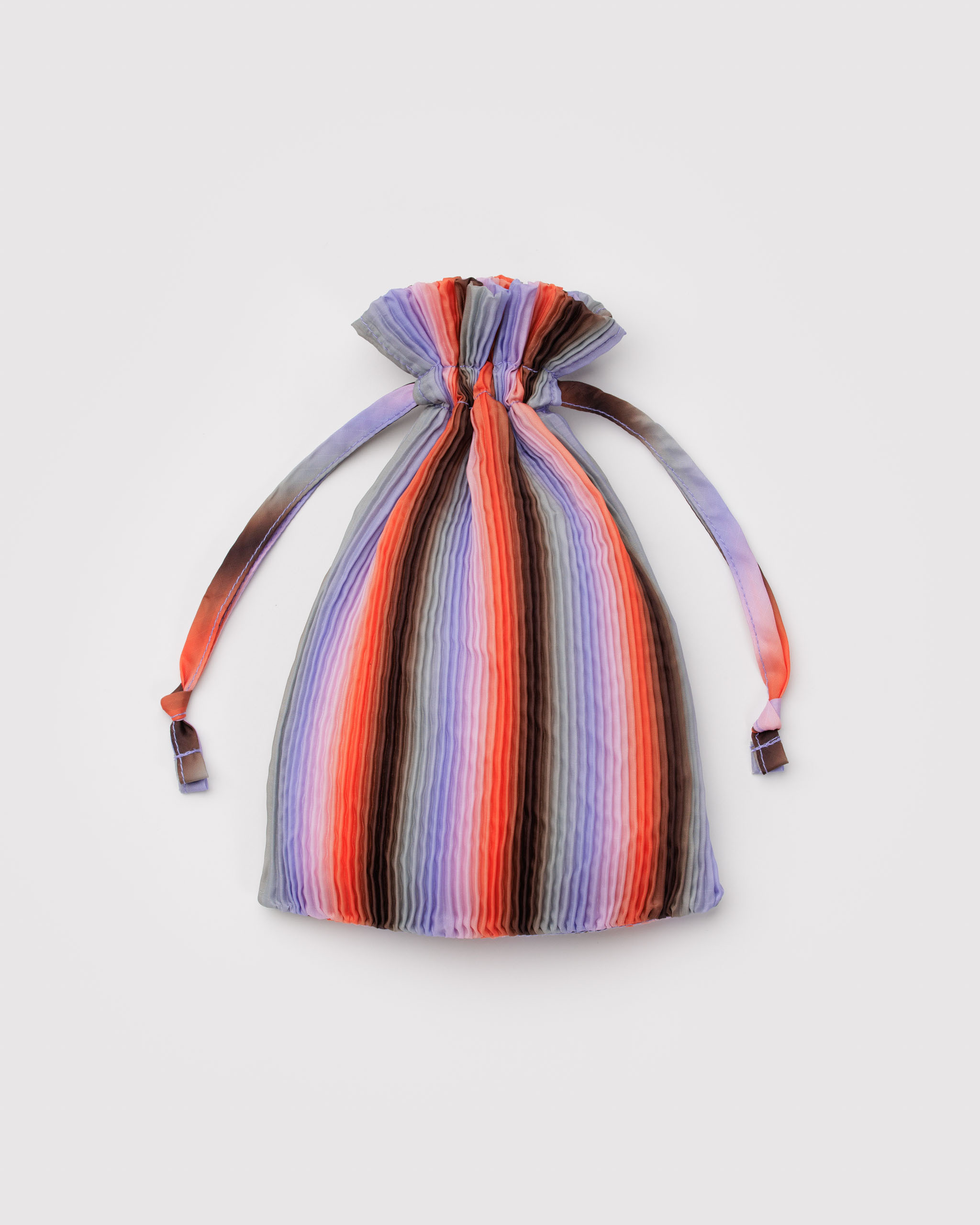Pleated Baggu - Gradient Stripe Poppy & Lilac | BAGGU