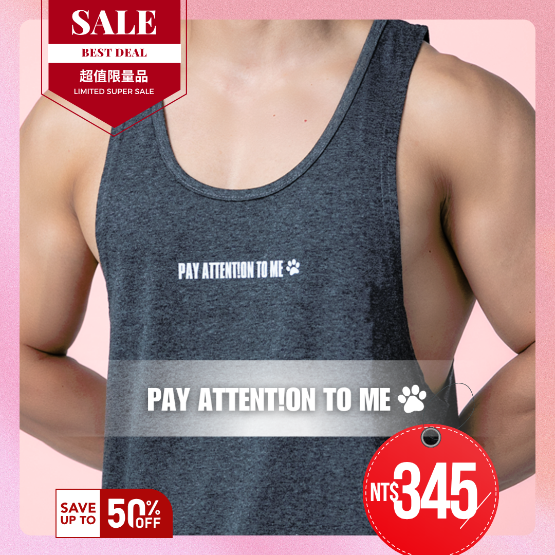 ❖May 50% Off Sale❖ PAY ATTENTION TO ME Lightweight Tank Top, Dark Grey