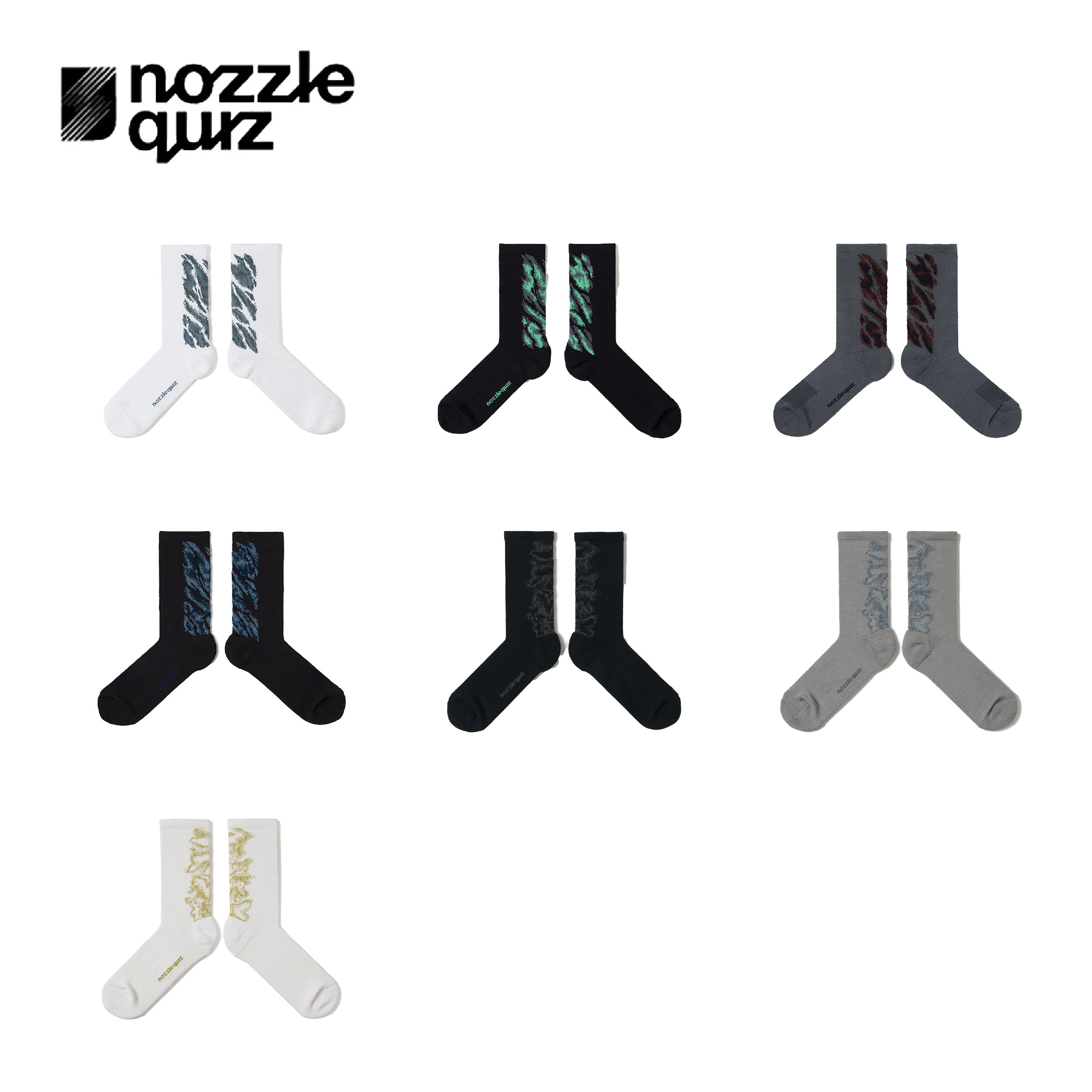 nozzle quiz 後研設計 / Landing Series 彈性抗菌 對目縫合 中高筒休閒襪