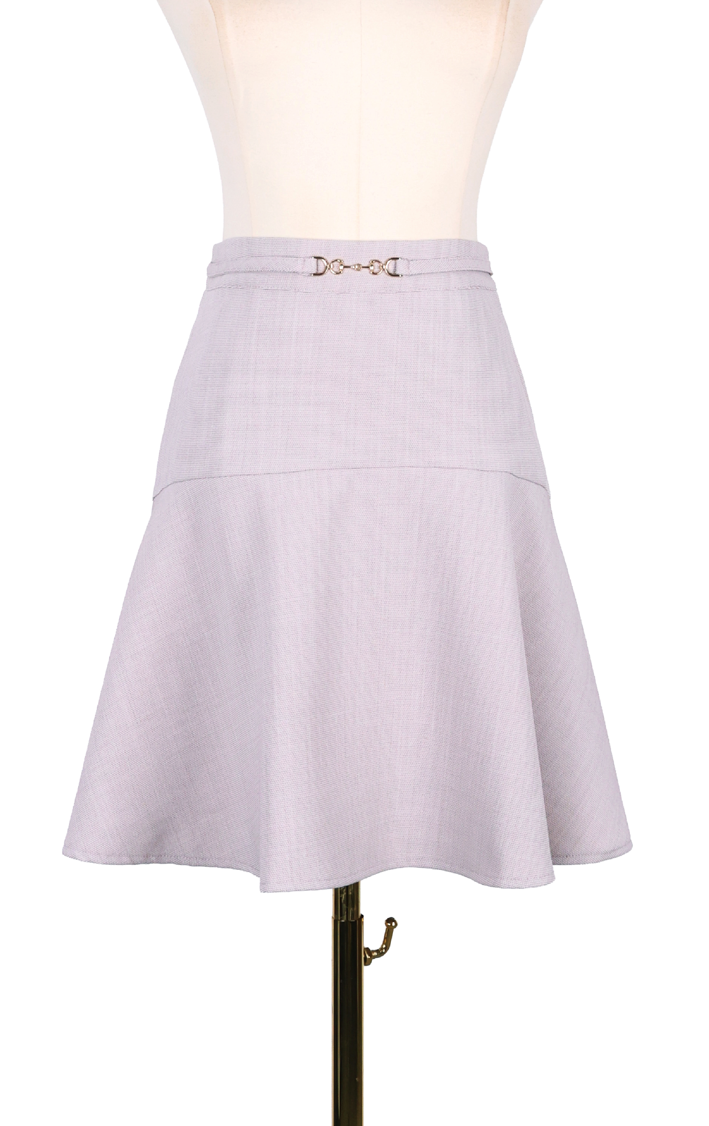 Minimalist A-Line Skirt with Metal Buckle SK0813