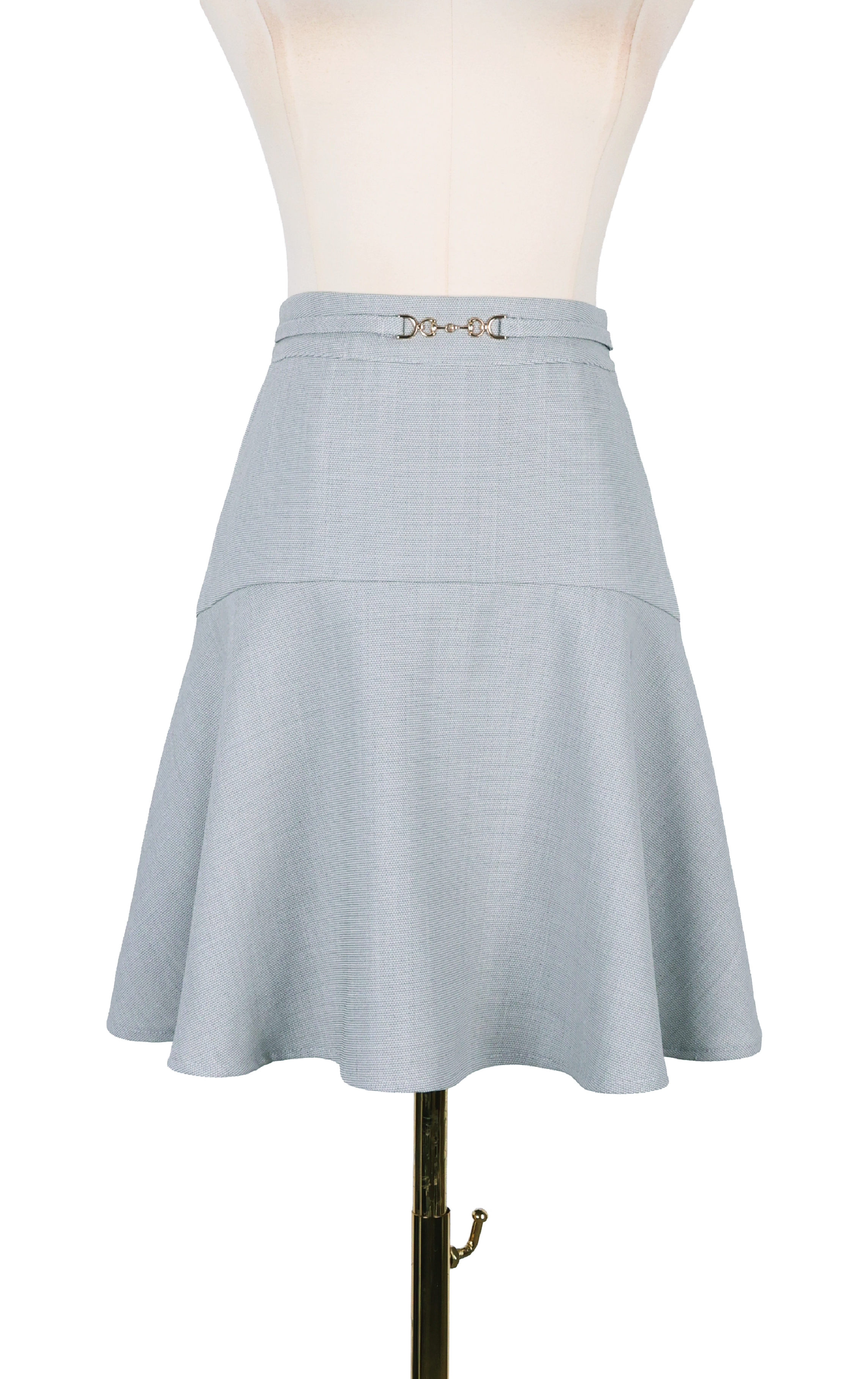 Minimalist A-Line Skirt with Metal Buckle SK0813