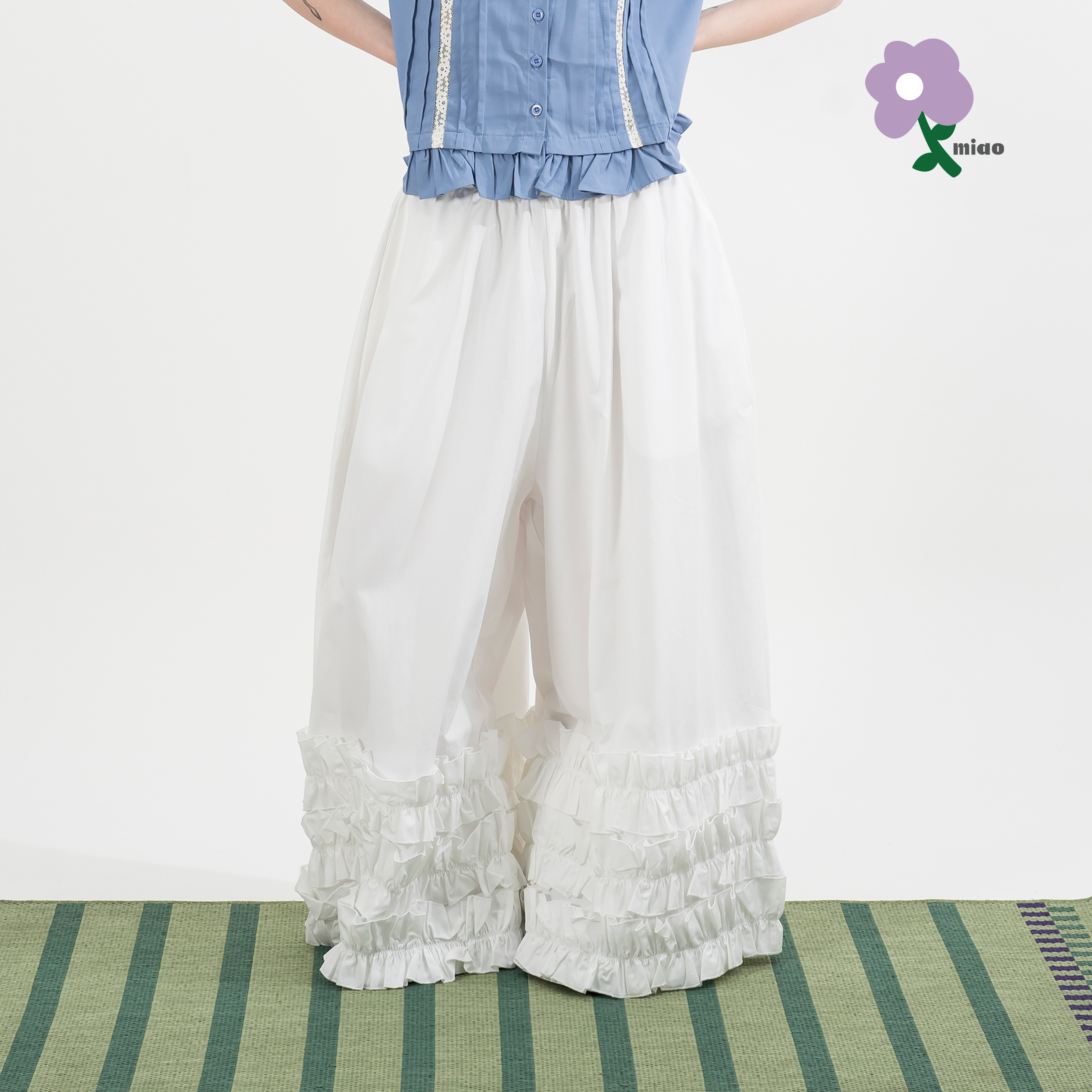 AGILITY MIAO Wide Ruffle Pants 寬版 花邊裙褲 [M-SK65]
