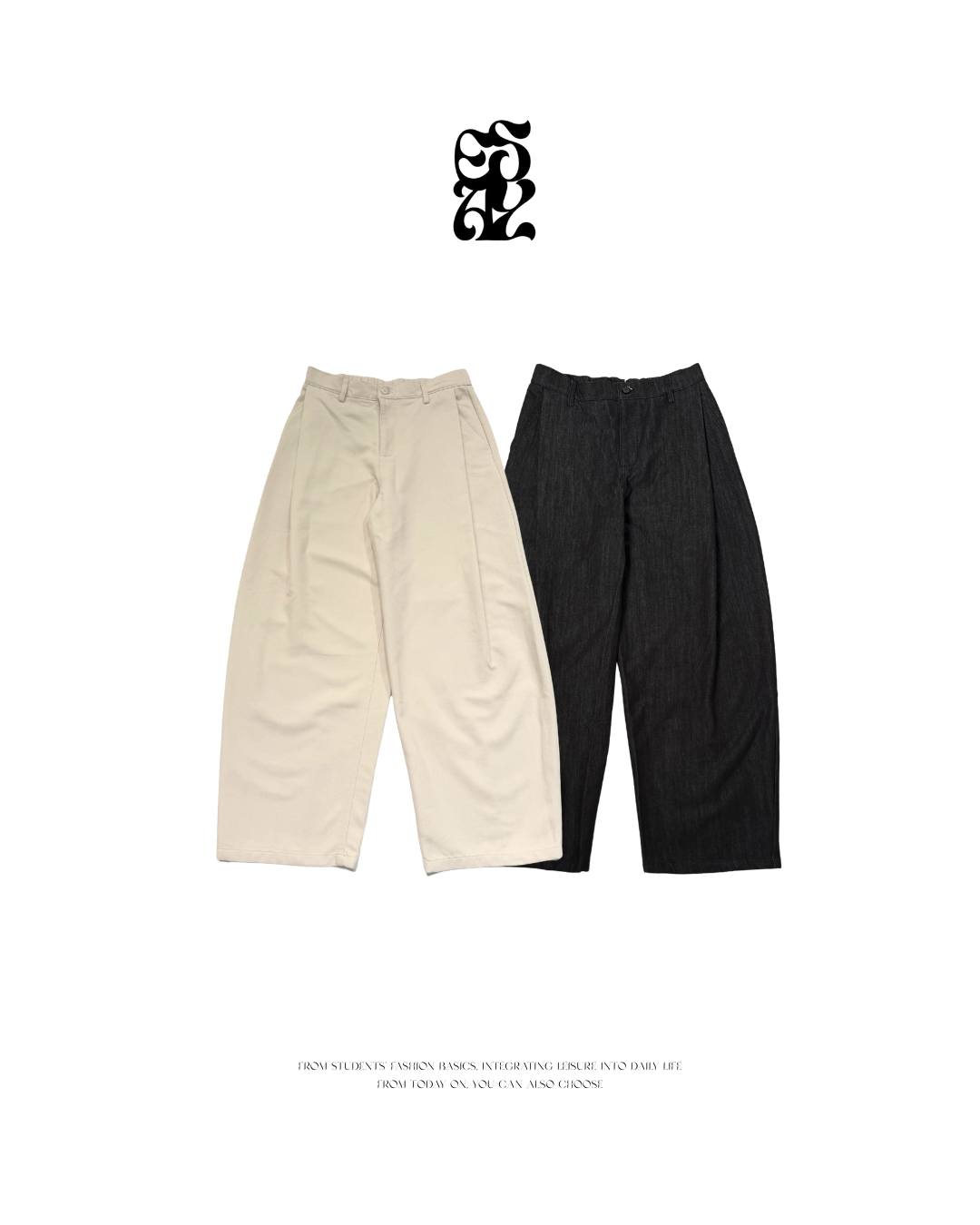 EC褶皺帆布褲