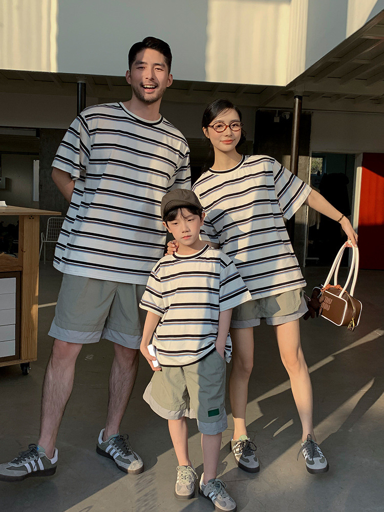 【H0783】Family｜山系露營風條紋上衣/透氣工裝褲(90-3XL)