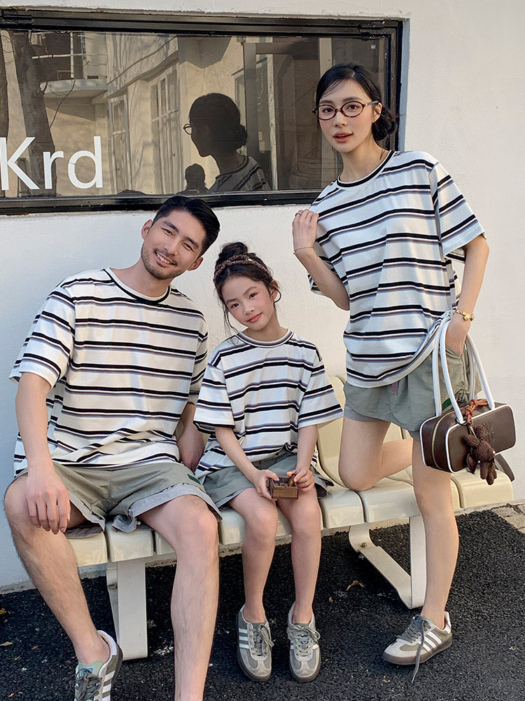 【H0783】Family｜山系露營風條紋上衣/透氣工裝褲(90-3XL)