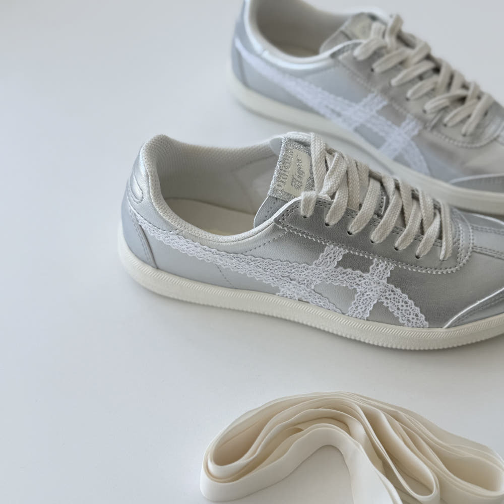 Onitsuka Tiger Tokuten 國外限定 蕾絲緞帶 白銀 銀色 鬼塚虎 德訓鞋 1183C340-020
