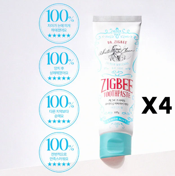 ZG146 Zigbee 美白護理牙膏 - 檸檬薄荷味 (117g×4支）EXP: 2028. 11. 3