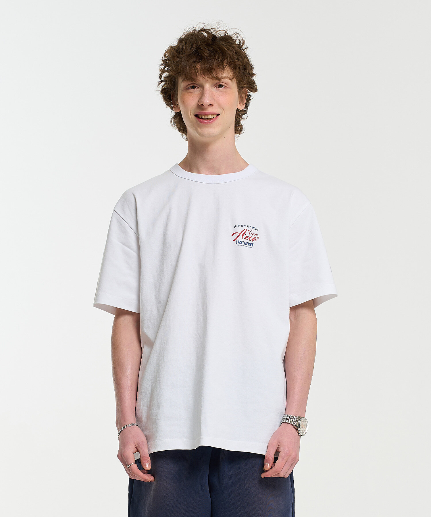 AECA 10th ANNIVERSARY LOGO HALF SLEEVE TEE WHITE AW2602TS10WH