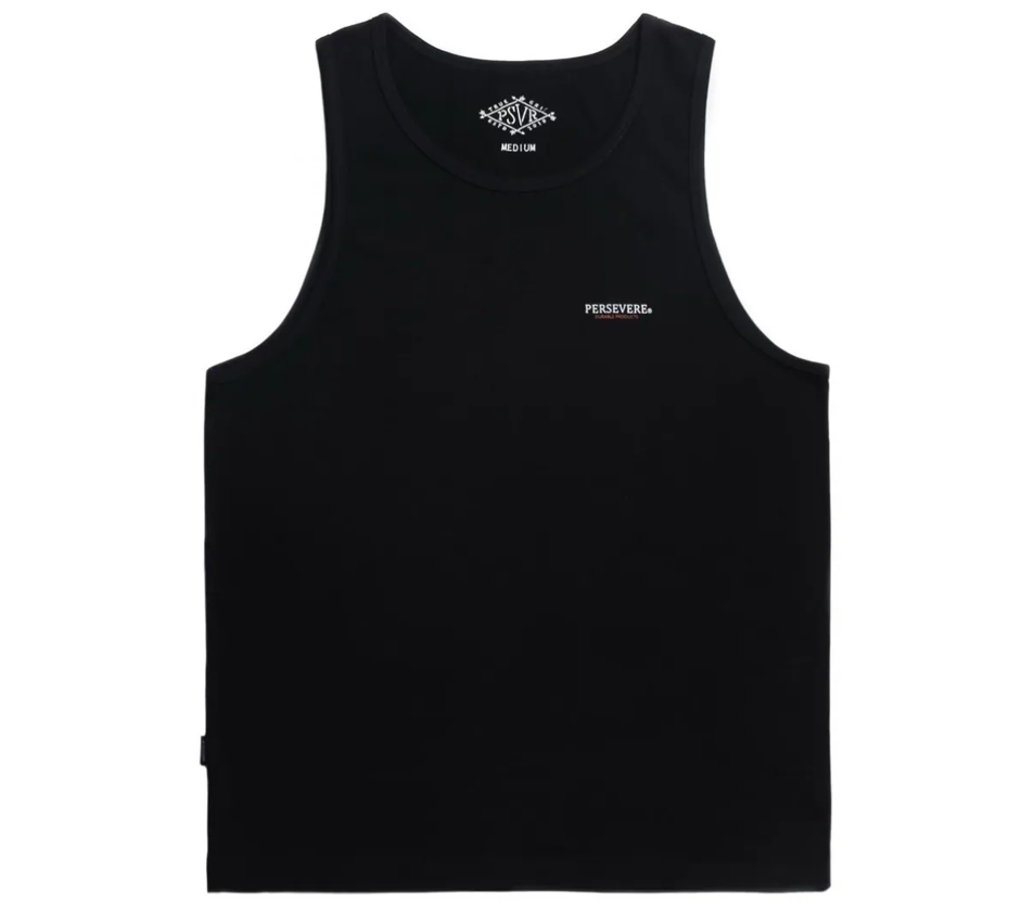 PERSEVERE CLASSIC STAPLE LAYERING TANK TOP - BLACK