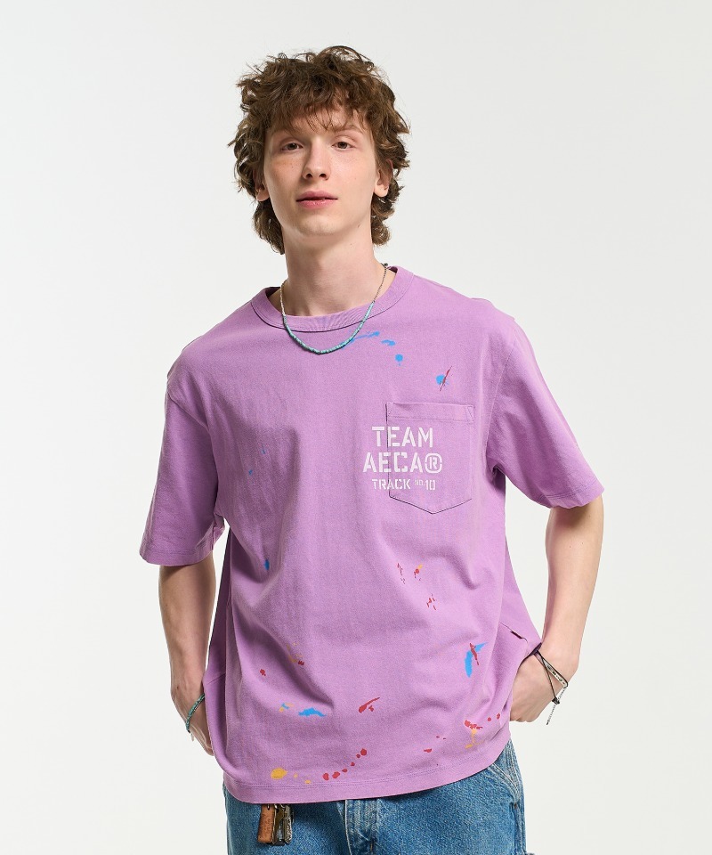 AECA TEAM AECA POCKET PAINTED HALF SLEEVE TEE PURPLE AW2602TS21PU