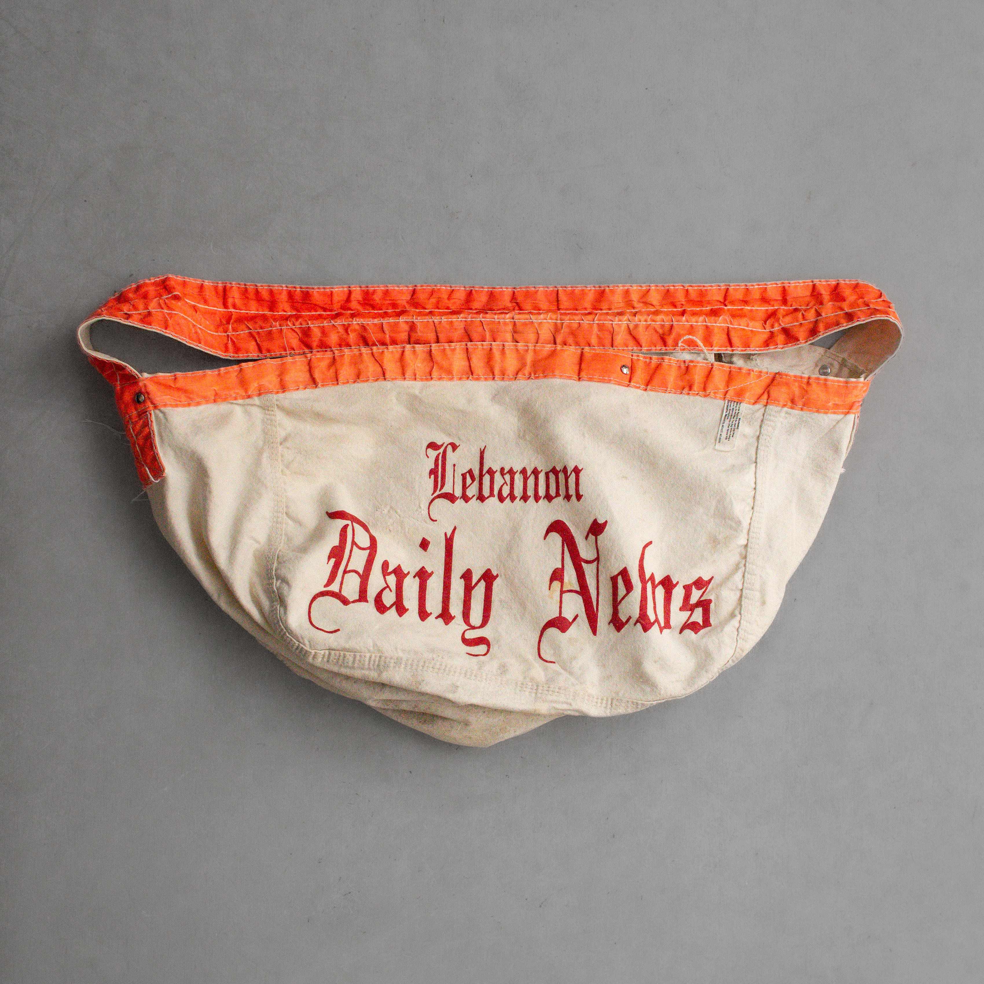 VINTAGE PAPERBOY CANVAS BAG 美國 米白 橘 報童 帆布 側背包 A